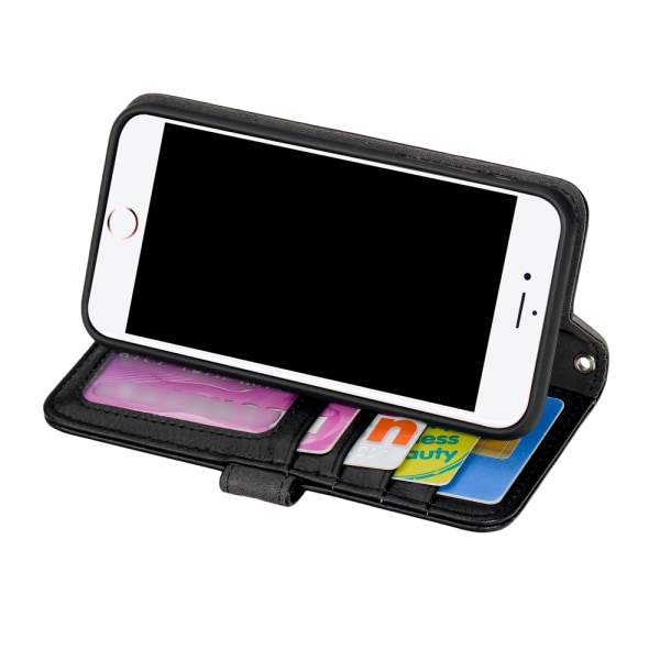 TOP Venstrehåndet tegnebog iPhone 8 Plus / 7 Plus / 6 Plus Sort Black
