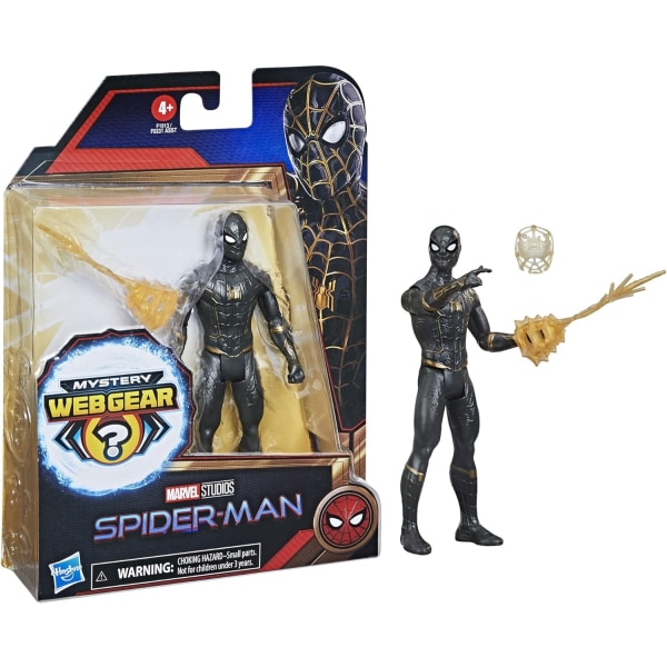Marvel Spider-Man Mystery Web Gear 15 cm toimintafiguuri Musta ja Multicolor