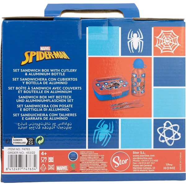 4-Pack Spider-Man Midnight Flyer Edderkoppemanden Madkasse & Alu Multicolor