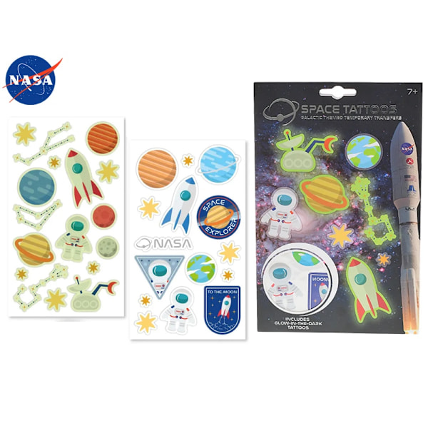 The Space Temporary Tattoos Tatuoinnit glow in the dark 30pcs Multicolor