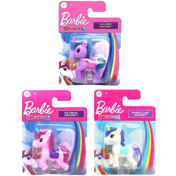 3-pakkaus Barbie Dreamtopia -jäätelö Lollipop Sparkle Cake Unicorn Multicolor