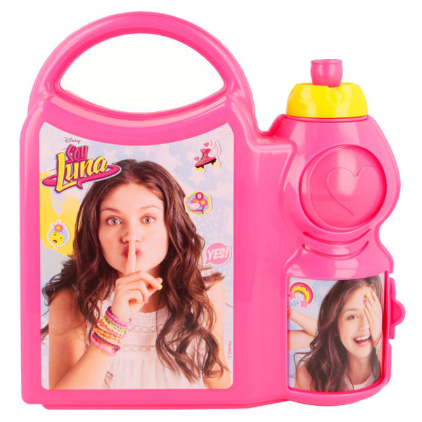 Soja Luna JA! 2i1 Madkasse og vandflaske med håndtag Pink