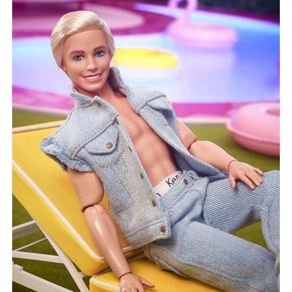 Barbie the Movie Collectible Ken Doll Wearing Denim Matching Set Multicolor