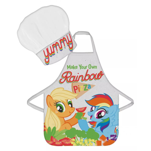 My Little Pony Rainbow Pizza Kids Forkle og kokkhue 55cm Multicolor