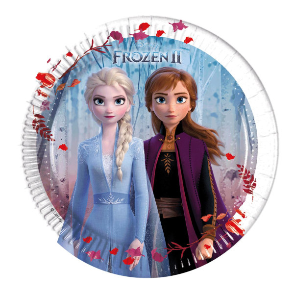 8-Pack Frozen II Elsa Anna Papptallerkener Multicolor one size