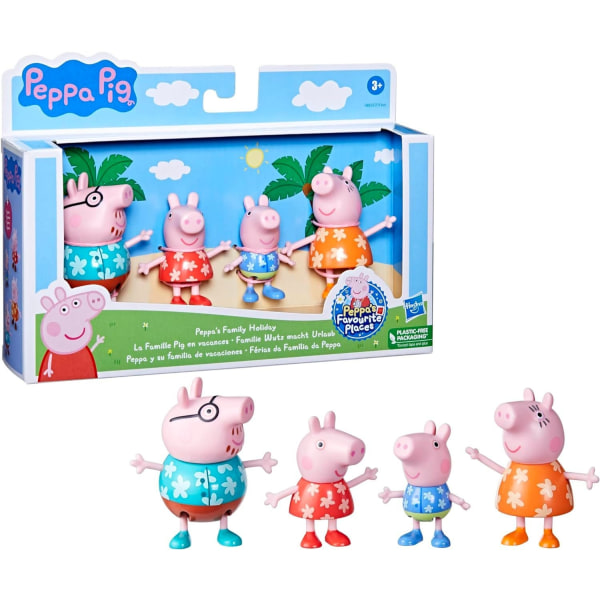 Greta Gris Peppa Pig Family Holiday Figurset 4-Pack multifärg one size