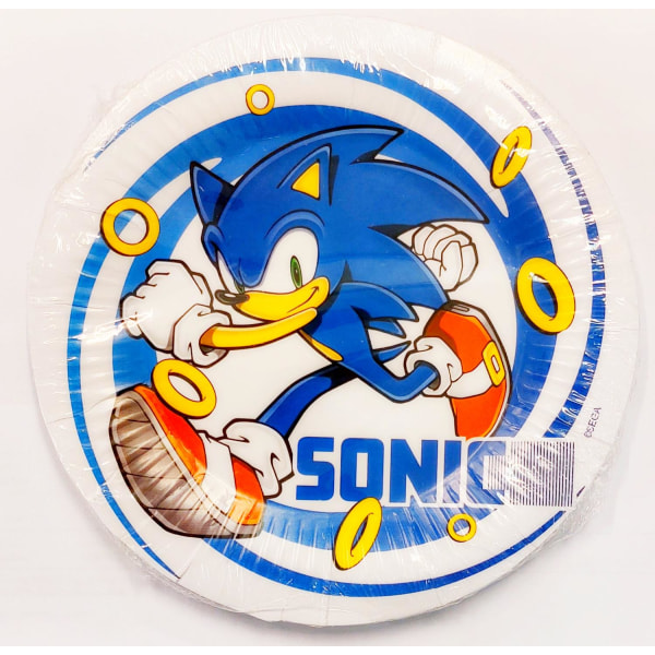 8-Pack Sonic The Hedgehog Papptallerkener 18cm Multicolor one size
