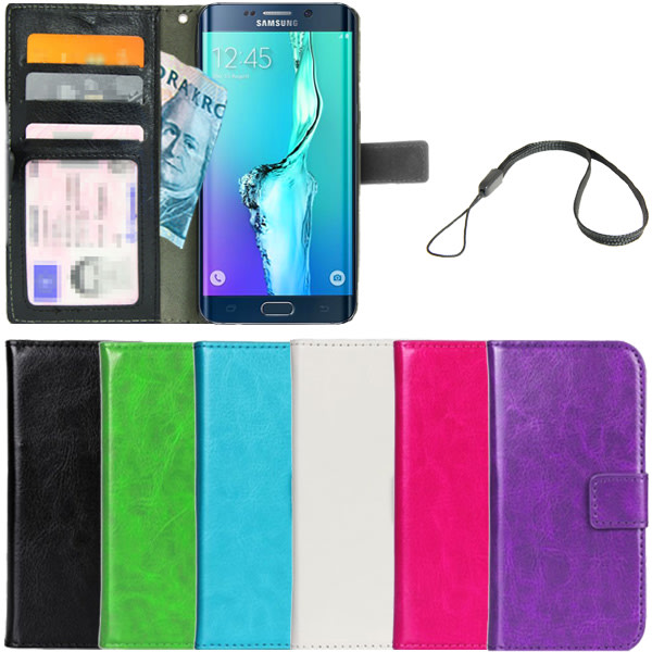 Plånboksfodral Galaxy S6 Edge PLUS  ID Ficka + Handlovsrem Cerise
