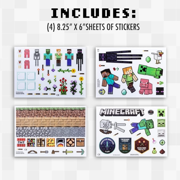Minecraft Gadget klistermærker Sæt Vinyl-stickers Genanvendelig Multicolor