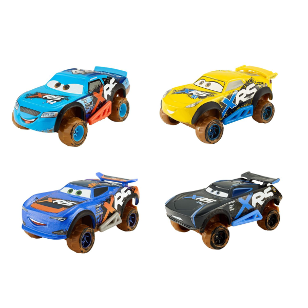 2-Pack Cars Bilar Mud Racing Med Äkta Fjädring Metall 8cm 1:55 multifärg