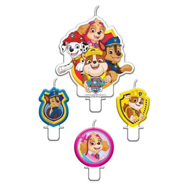 4-Pack Paw Patrol Kagelys Fødselsdag Lys Parti Multicolor one size