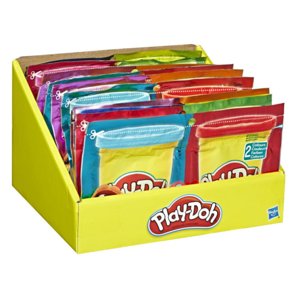 12-Pack 24st Play-Doh Grab N Go Compound Bag Leklera Lekset Multicolor