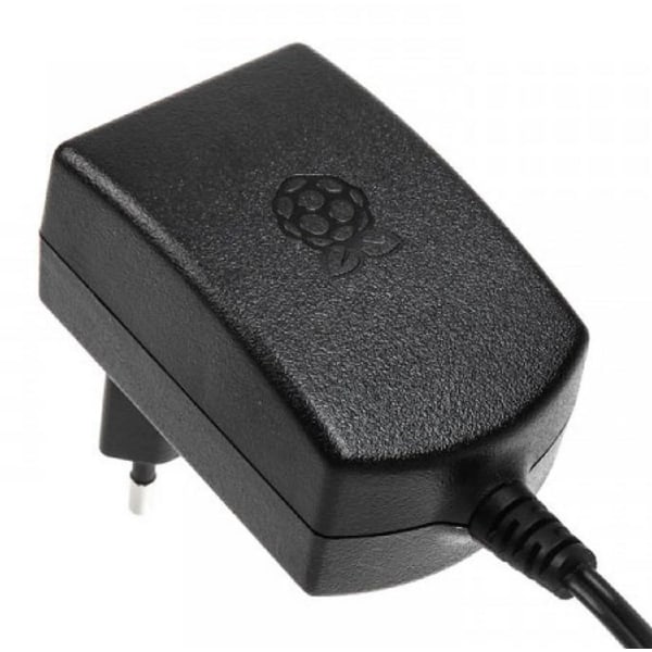 Officiel Raspberry Pi 3 strømforsyning Micro USB Universal EU/UK Black