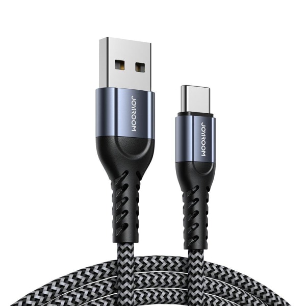 3-pakning Joyroom ladesett 3xUSB-USB C-kabel 0,25m+1,2m+2m grå Grey