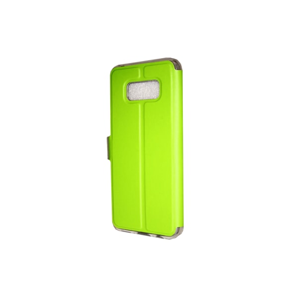TOPPEN  Dual View Flip Cover Case Samsung Galaxy S8+ Nahkakotelo Green