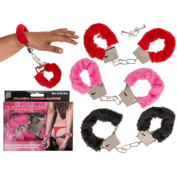 Handcuffs with Fur, Fetters, Sex, Erotic, Fun Black