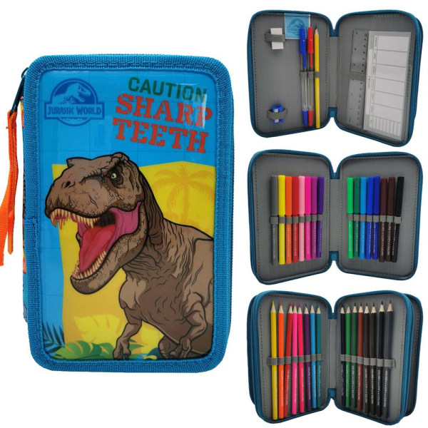 Jurassic World Sharp Teeth Dinosaur Triple School Set 40-delt pe Multicolor one size