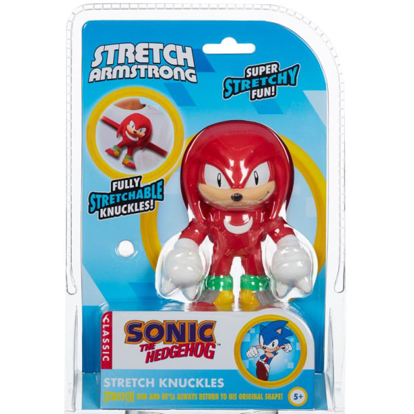 Sonic The Hedgehog KNUCKLES Super Stretch & Töjbar Figur Leksaks Röd