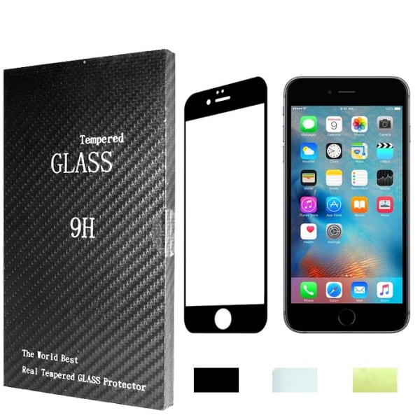 Heltäckande Härdat Glas iPhone 6/6S Skärmskydd Retail grå