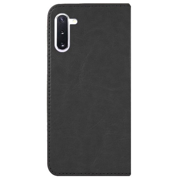 Ægte læderbog Slim Samsung Galaxy Note 10 tegnebog sort Black