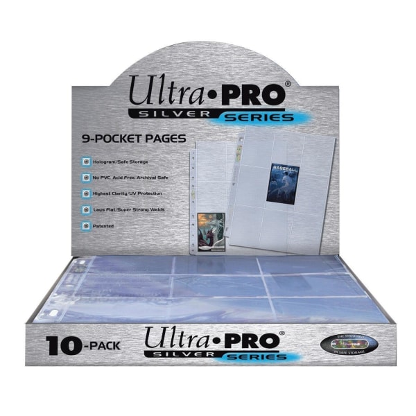 10 kpl Ultra Pro Silver -sarjan sivuja 9 taskua Transparent