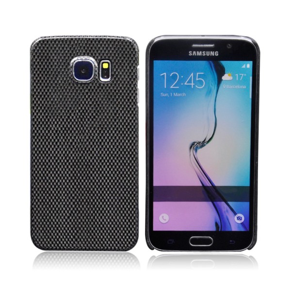 Äkta Carbon Fiber kolfiber skal ultralätt Samsung Galaxy S6 Titan grå