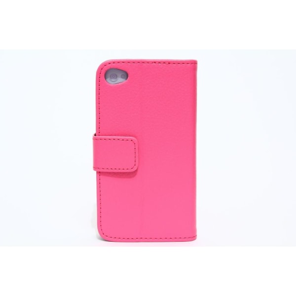 Plånboksfodral väska iPhone 5/5S/SE lycheeläder ID ficka Rosa