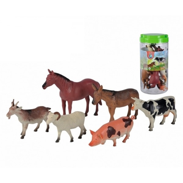 6-Pack Simba Toys Nature World Farm Animals Leksaksdjur Lekset F multifärg