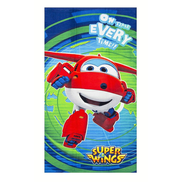 Super Wings Jett On Time Every Time! Strand badehåndkle 140x70cm Multicolor
