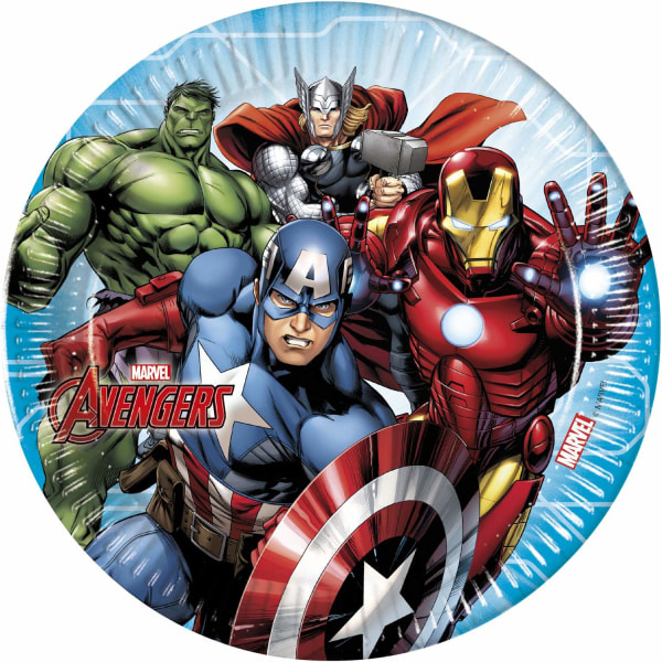 8-Pack Marvel Avengers Papptallerkener 23cm Multicolor one size