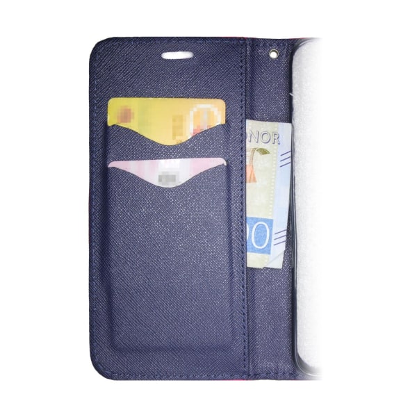 iPhone 12/12 Pro Cover Fancy Lommebok-deksel + Håndleddsrem Rosa Pink