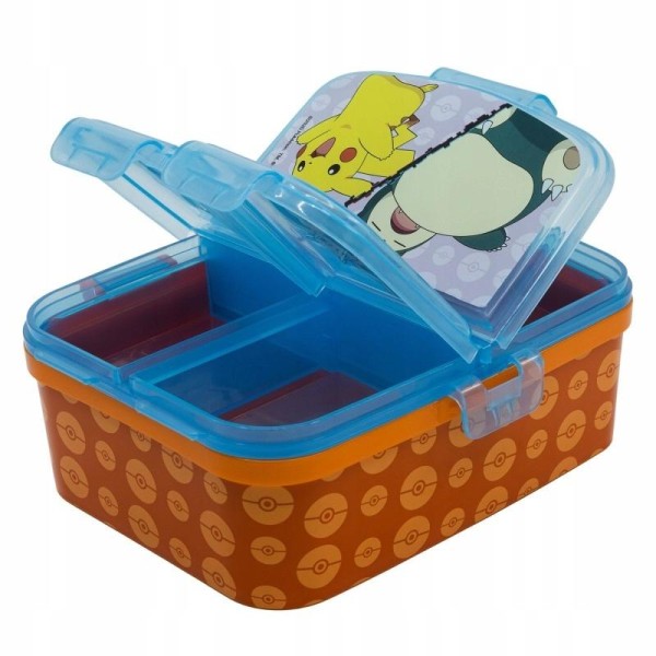 Pokémon Pikachu Charizard Snorlax XL Food Box 4-rum Madkasse blå Multicolor