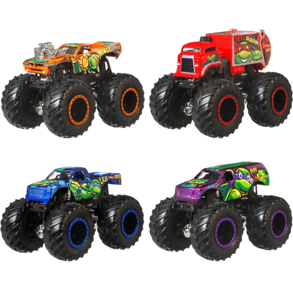 4-Pack Hot Wheels Monster Trucks TMNT Leksaksbil 1:64 multifärg