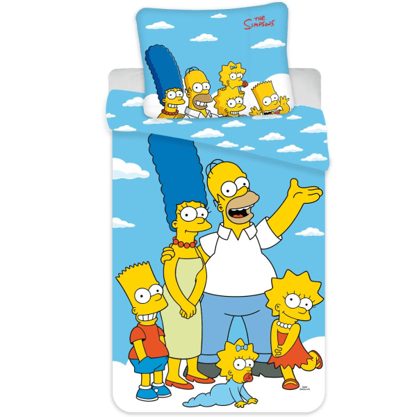 The Simpsons Family Clouds Påslakanset Bäddset  140x200+70x90cm multifärg