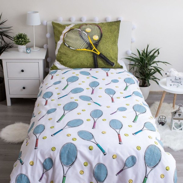 Tennis Bed linen Pussilakanasetti 140x200+70x90cm Multicolor