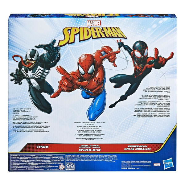 3-Pack Spindelmannen Spider-Man, Venom & Miles Morales Titan Her multifärg