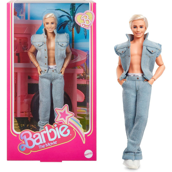 Barbie the Movie Collectible Ken Doll Wearing Denim Matching Set multifärg