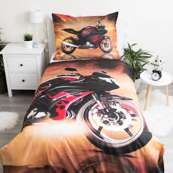 Motorbike Motorcycle Moottoripyörä Bed linen Pussilakanasetti 14 Multicolor