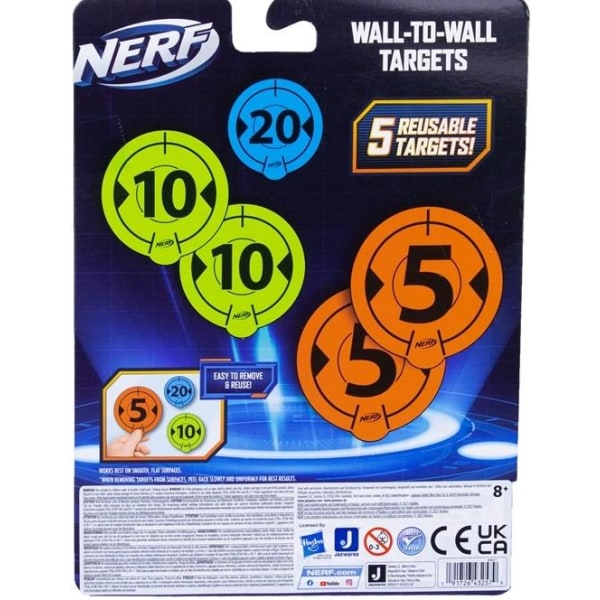 1-Pack NERF -  5st Væg til væg mål Multicolor