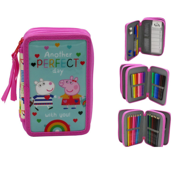 Peppa Pig Peppa Gris Perfect Day Triple School Set 40-delt penal Multicolor one size