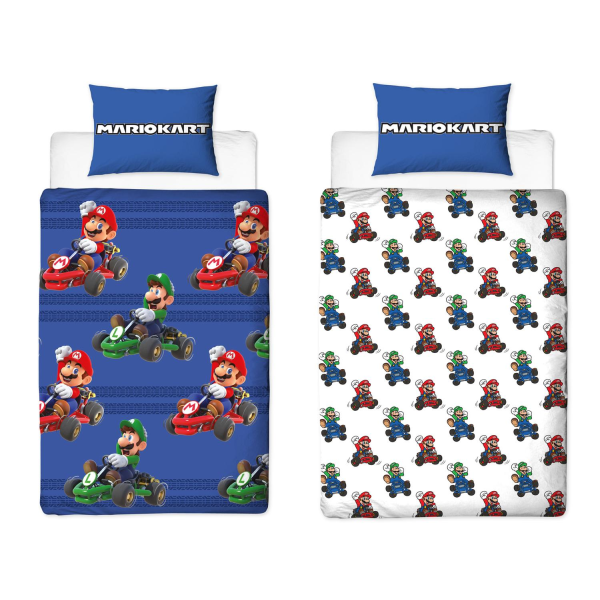 Super MarioKart Checkers Bed linen Pussilakanasetti 140x200+60x7 Multicolor