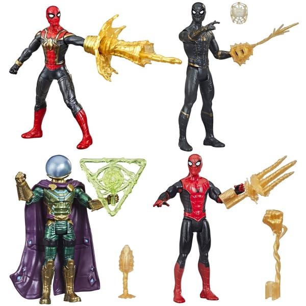 4-Pack Marvel Spider-Man Mystery Web Gear 15 cm Action Figures W Multicolor