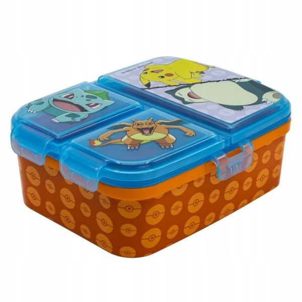 Pokémon Pikachu Charizard Snorlax XL Food Box 4-rum Madkasse blå Multicolor