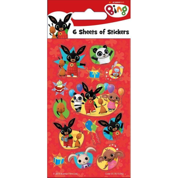 BING Party Stickers 6 ark klistermærker Multicolor