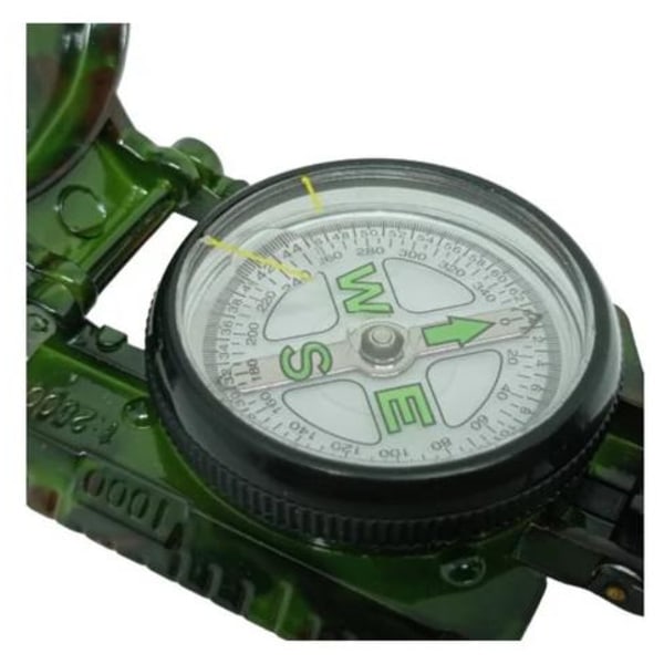 Bærbar sammenleggbar Camouflage grønn kompass militær, overlevel Green