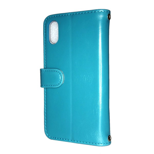 TOPPEN iPhone X/Xs Plånboksfodral Med ID Ficka Wallet Case/Cover Ljusblå