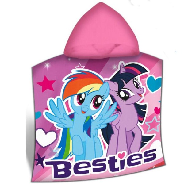 My Little Pony Besties Kids dobbeltsidig hettehåndkle Poncho 120 Multicolor