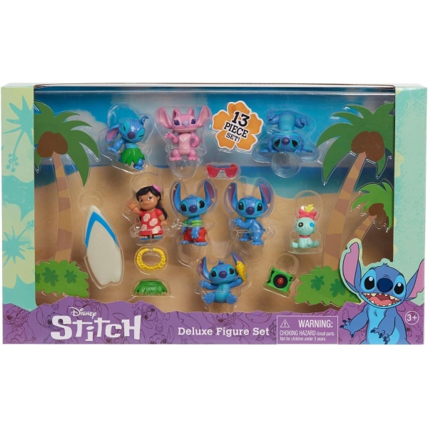 Disney Stitch Deluxe Figure Set 13st Multi Pack Playset Multicolor