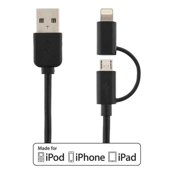 DELTACO USB-synkroniserings- / opladerkabel til iPod, iPhone, iP Black