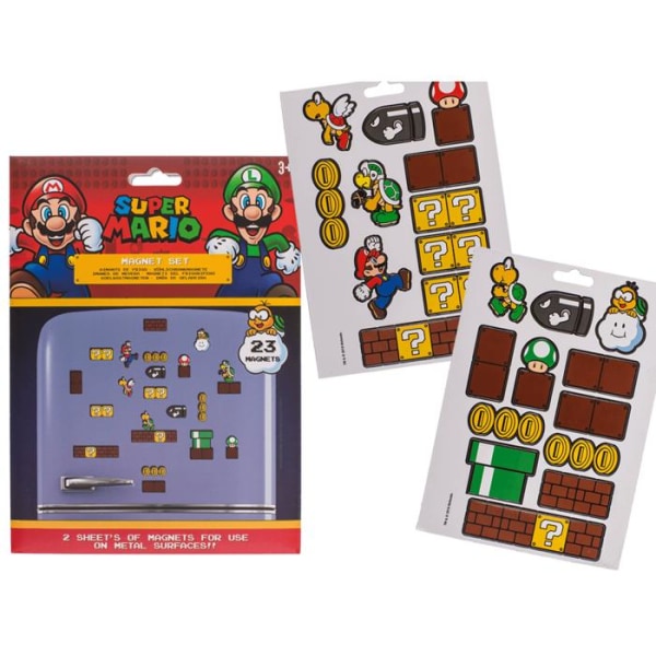 Super Mario Magnet Set Jääkaappimagneetit 23kpl Multicolor one size